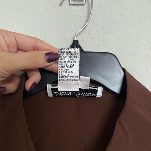 NWT Diane Gilman Sequin Silk Safari Print Button Up Blouse Size S Funky African - Picture 8 of 10